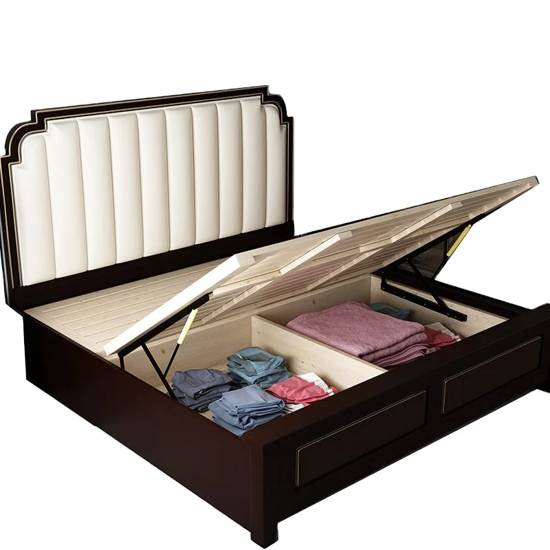 Hot Sale At Low Prices Modern And Durable 1.8 / 1.5 m White Oak Storage Box Drawer Nordic Twin Bed