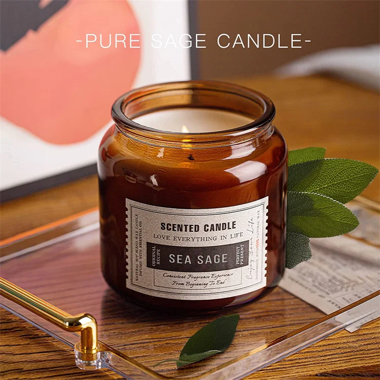 Aromatherapy Candle Tea Cup Brown Bottle Bedroom Sleep Gift Plant Essential Oil Hand Gift Soy Wax Aromatherapy Candle jar