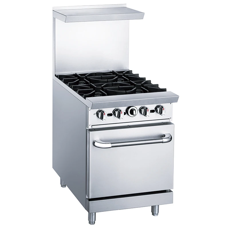 OEM Customized Stainless steel Commercial gas range 4 burner stove with oven
