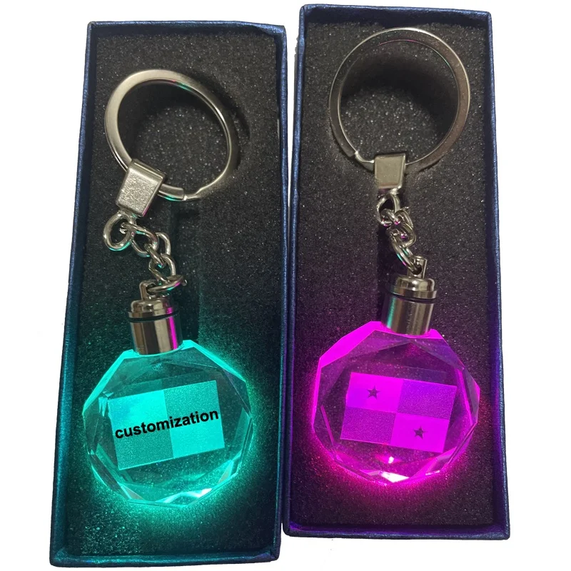 New 3d engraved led Flag keychain self defense keychain with custom flag of Panama keyring