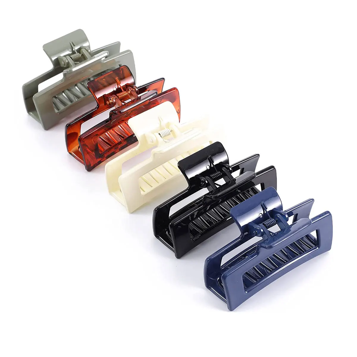 Новый зажим для волос большой геометрический полый квадратный черепаховый Леопардовый пластиковый заколки женщин