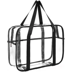 Waterproof Travel Clear Toiletry Bag Thick Transparent Cosmetic Bag Makeup Bag with Handle