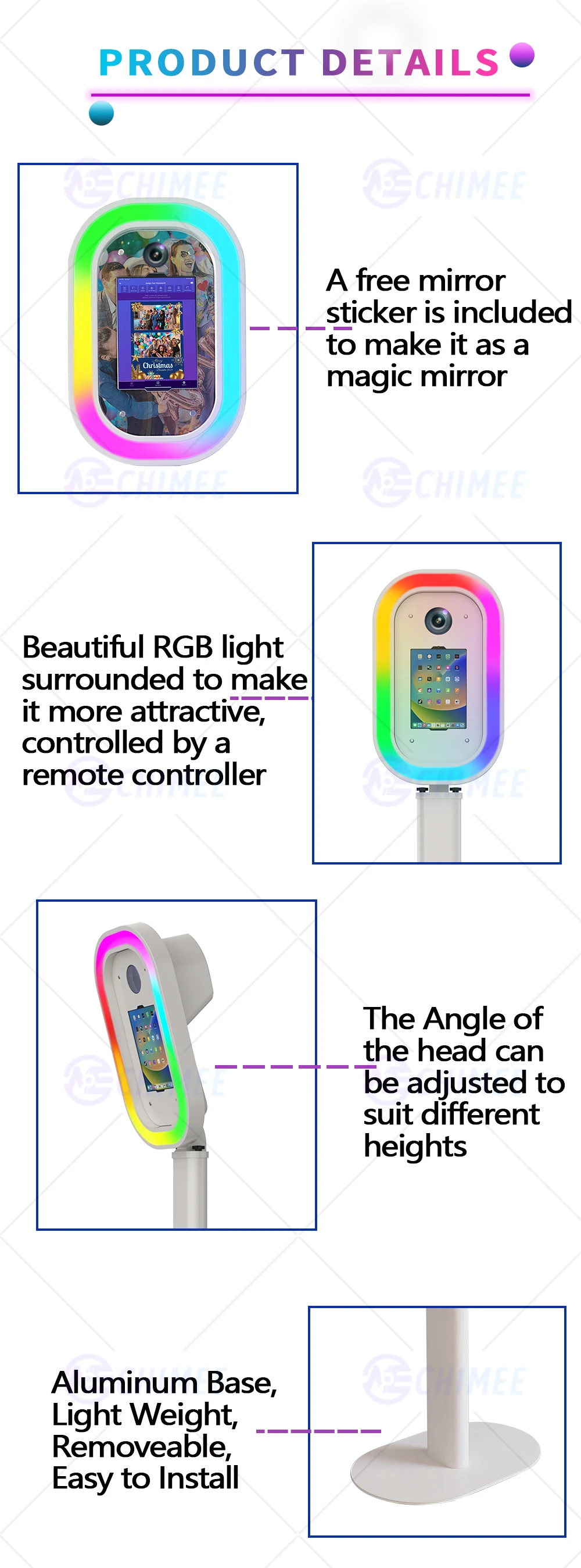 2024 Intimate Photo Booth: DSLR iPad With Metal Flash and 360° RGB for Personalized Celebrations