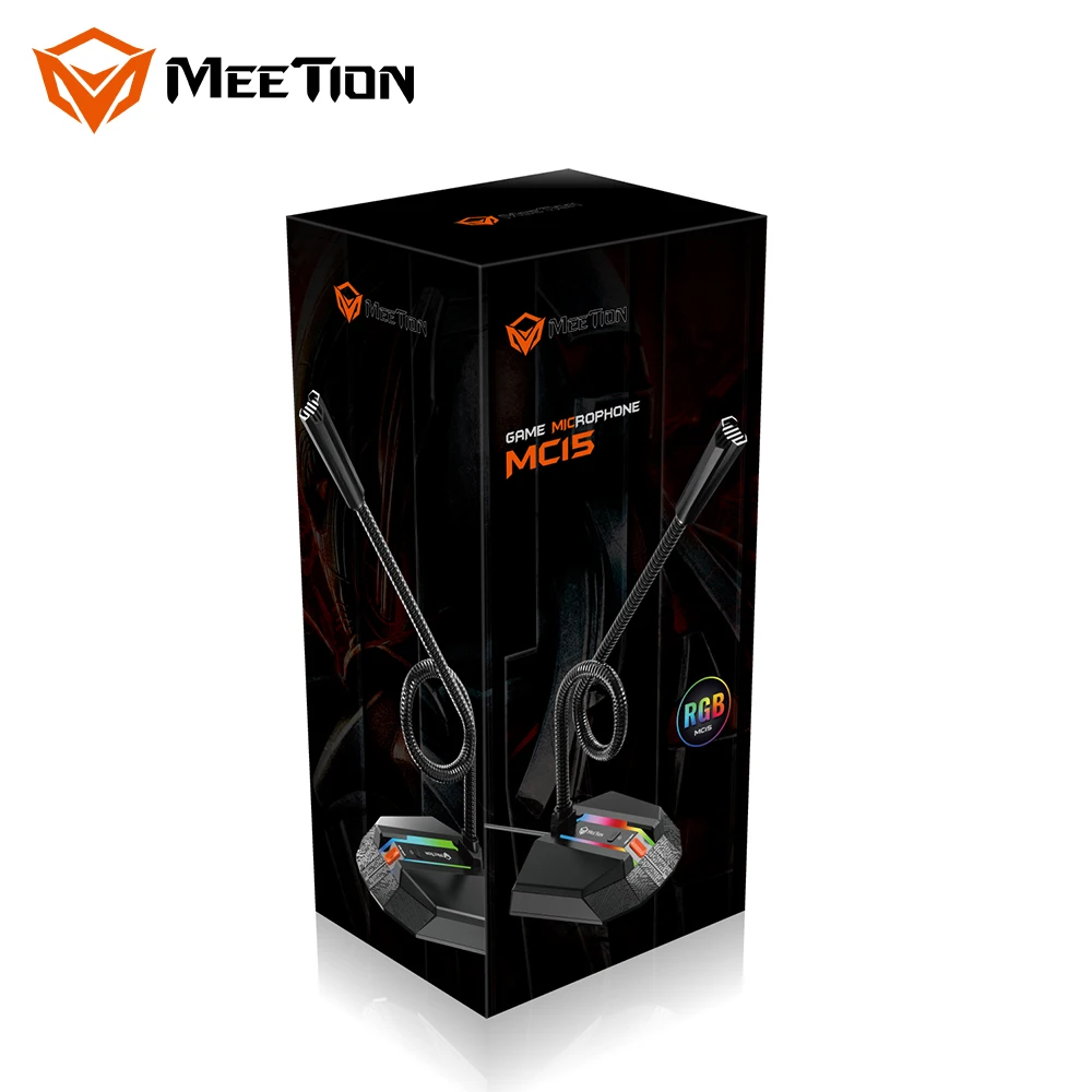MeeTion MC15 Gaming USB Pre RGB Gaming Conference Microphone Desktop Rohs Best Seller With Stand For Conference