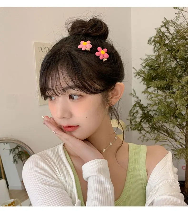 Wholesale Women 3D Flower Baby Girl Hair Pins Accessories Pink Mini Small Hair Clip Claw Sets For Kids Children