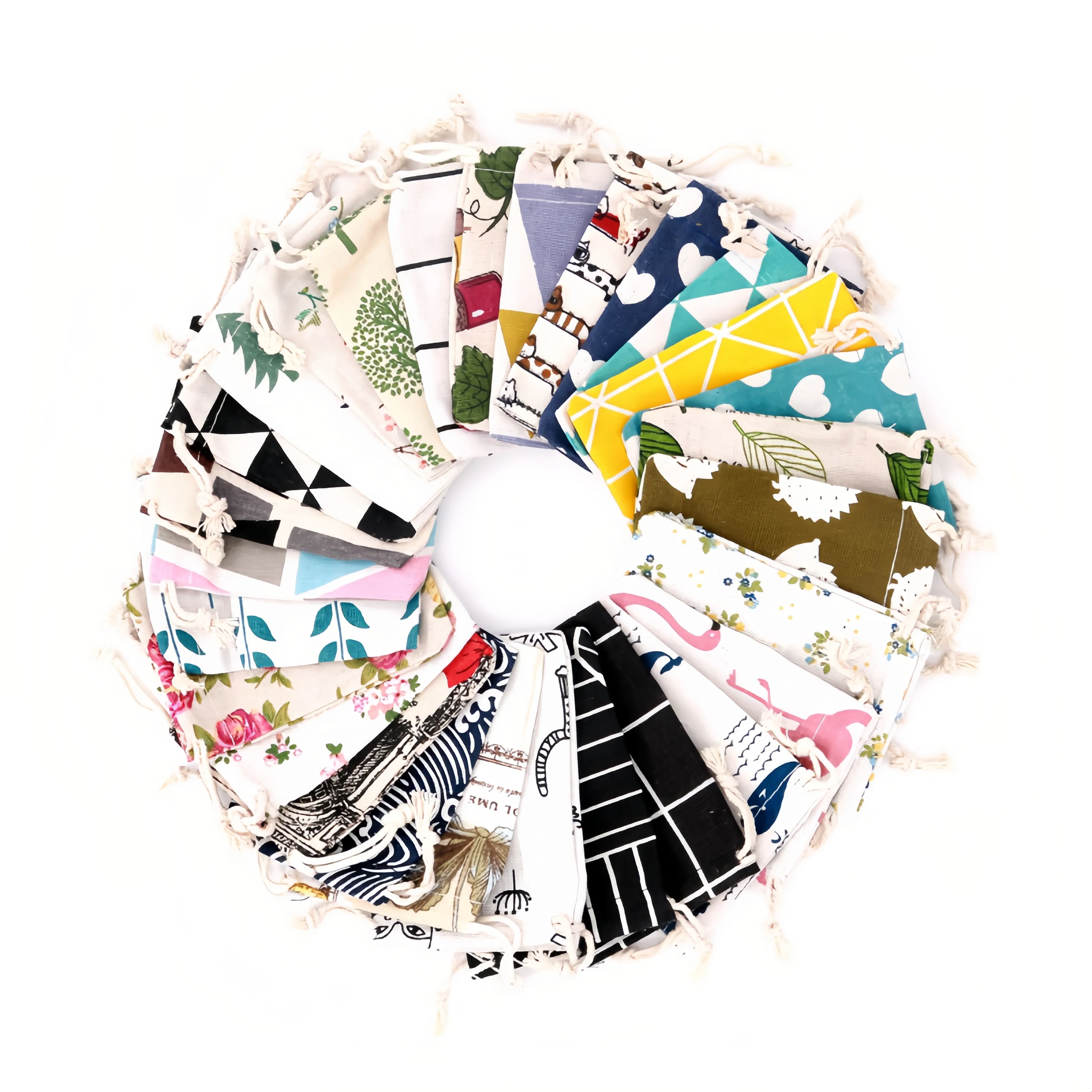 Factory Outlet Eco Organic Cotton Draw String Bag Logo Small Gift Drawstring Bag Customized Storage Jewelry Necklace Ring Bags