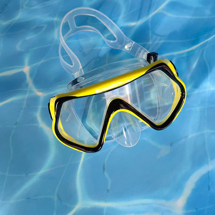 High Selling Adult Soft Silicone Diving Mask Waterproof Automatic Adjustment Underwater Swimming Snorkel Mask PC Freediving