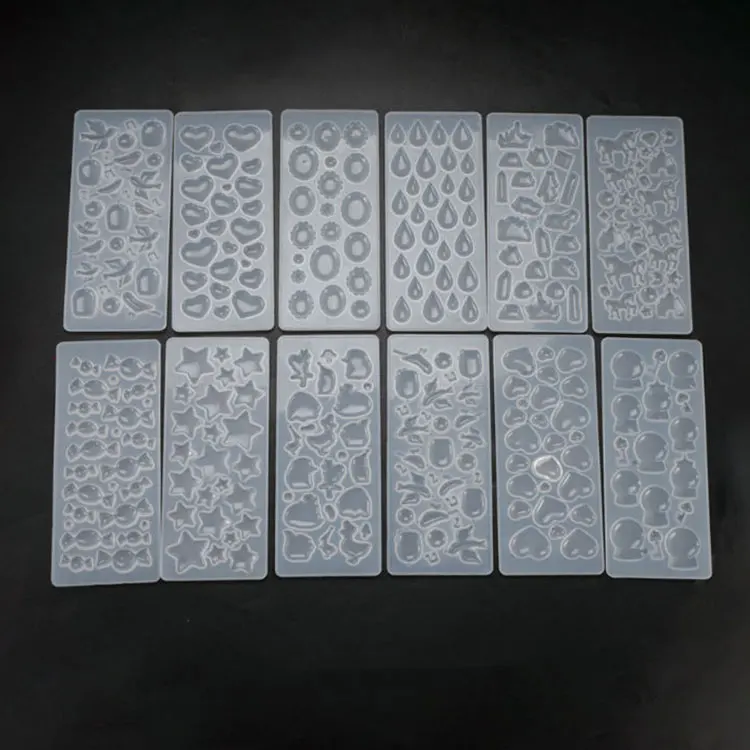 High quality different pattern diy crystal glue jewellery molds silicone epoxy Resin Mold