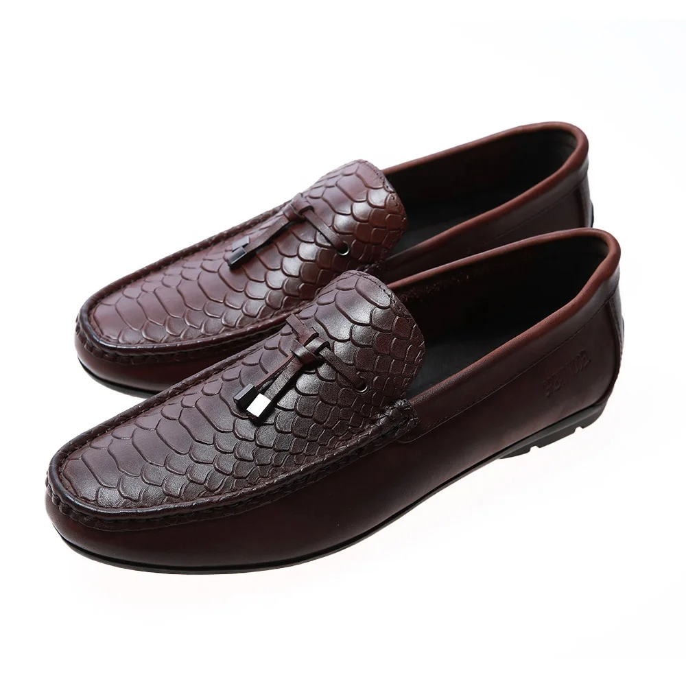New latest italian handmade working safety High-end mens casual non-slip breathable outdoor leather loafer shoes for men