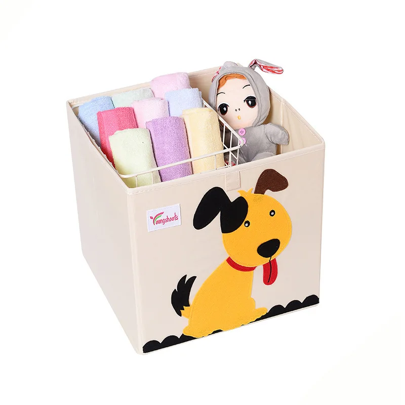 Christmas Animal Oxford Cloth Foldable Organizer Storage Boxes Cartoon Santa Tiger Horse Monkey Pig Cubes Kids Fold Storage Box