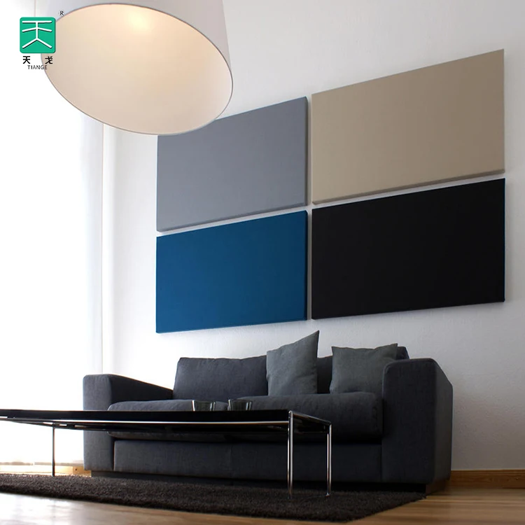 TianGe Customized Framed Soundproof Environmental Acoustical Fiberglass Wall Kit Gray Fabric Velvet Wrap Acoustic Panel
