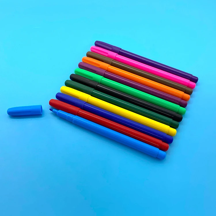 Manufacturing oem non toxic 12 colors 3 mm bullet tip watercolor markers pantone marker pens with custom colors
