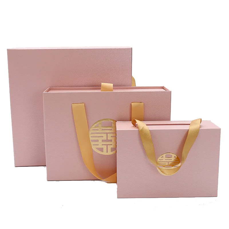 China Suppliers Retail Custom Logo Printed Cosmetic Packaging Boxes Paper Magnetic Gift Box With Ribbon