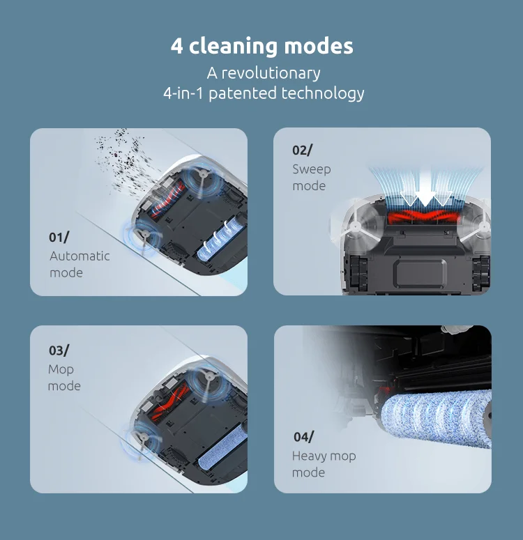 TECBOT M1 Hot sale  0.4L water tank mopping floor auto robotic wet and dry robot vacuum cleaner mop self-rinsing mop robot