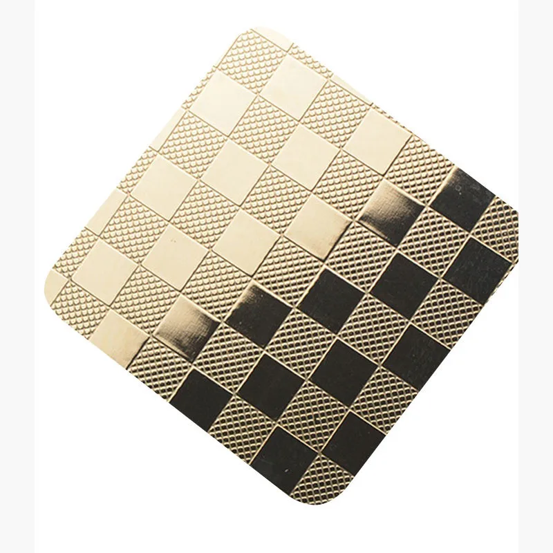 Customize the pattern 1.2mm 3d diamond shape embossed stainless steel sheets pvd plating decorative 4x8 wall panels