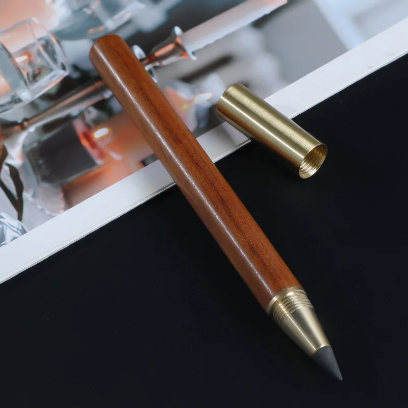BECOL New Design No Need Sharpened Inkless Pencil Custom Logo Wood  Eternal Pencil With Screwed Cap for Students