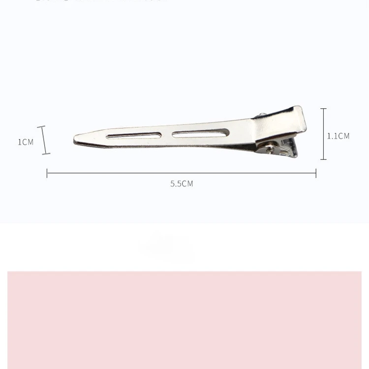 Factory direct sale Stainless steel positioned bangs clip make up crocodile clip accessory duck bill hair clip
