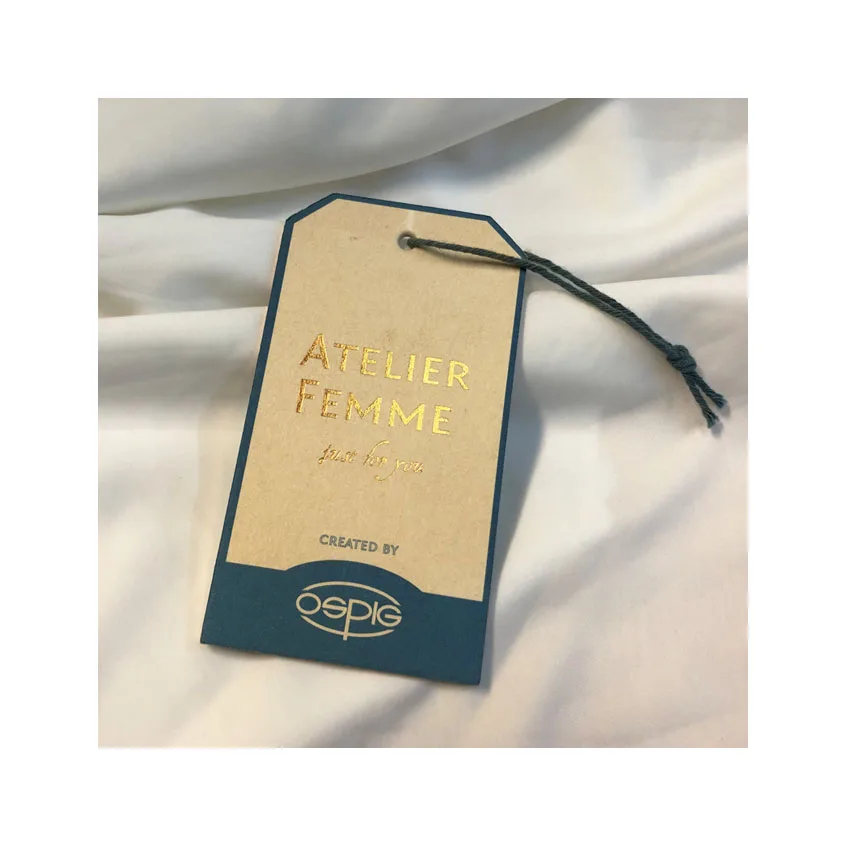 
 Переработанная бумага Экологически чистый продукт бирки для подвешивания Золотая фольга бирка для подвешивания  