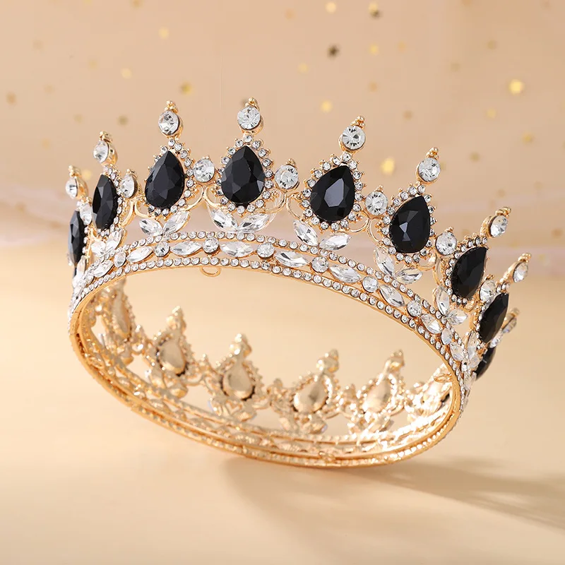 Wholesale Luxury Baroque Women Crystal Crowns Rhinestones Queen Bridal Tiaras Prom Pageant Party Wedding Headdress