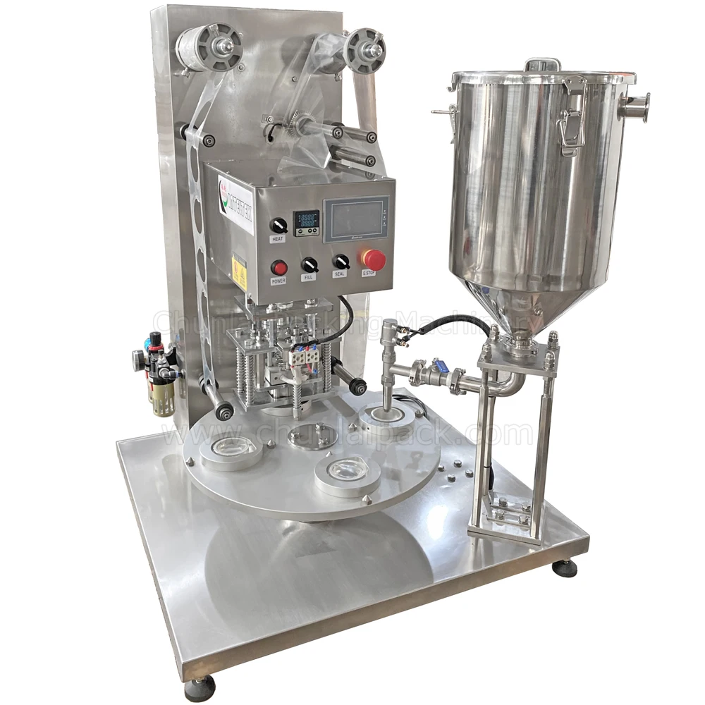 Semi-Automatic Rotary Roll Film Cup Sealing Machine Plastic Cup Heat Sealing Machine