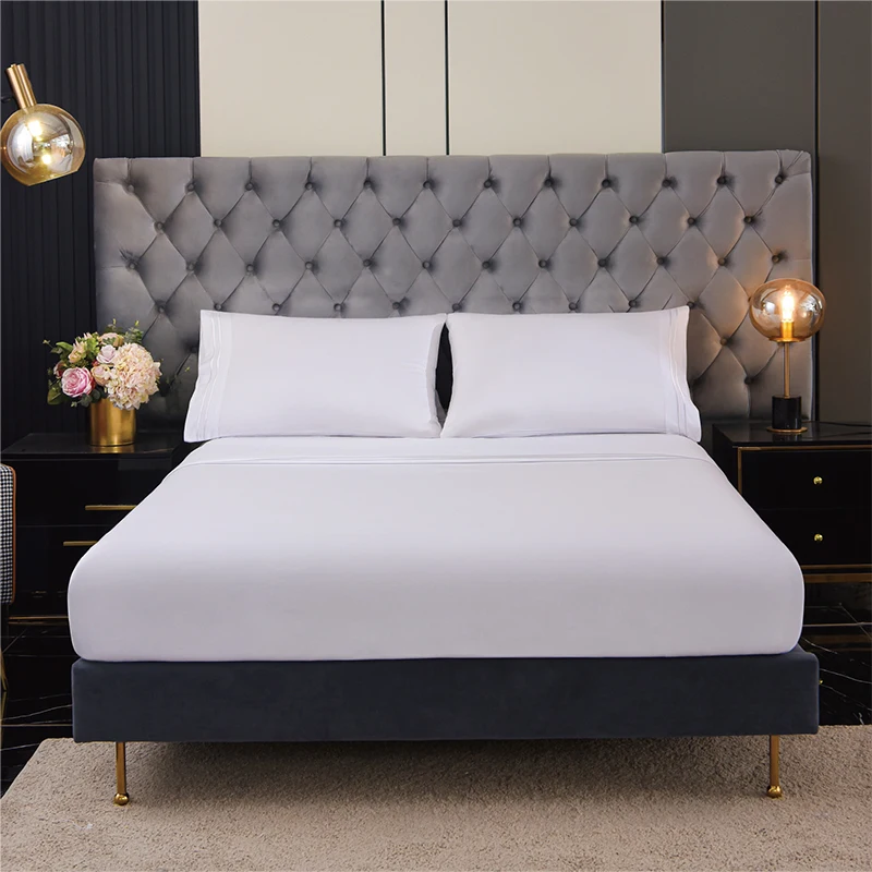 Five Star Hotel Wholesale Cotton luxclub 6 pc queen bed sheet with comforter eucalyptus bedsheeet fitted white hotel bedspreads