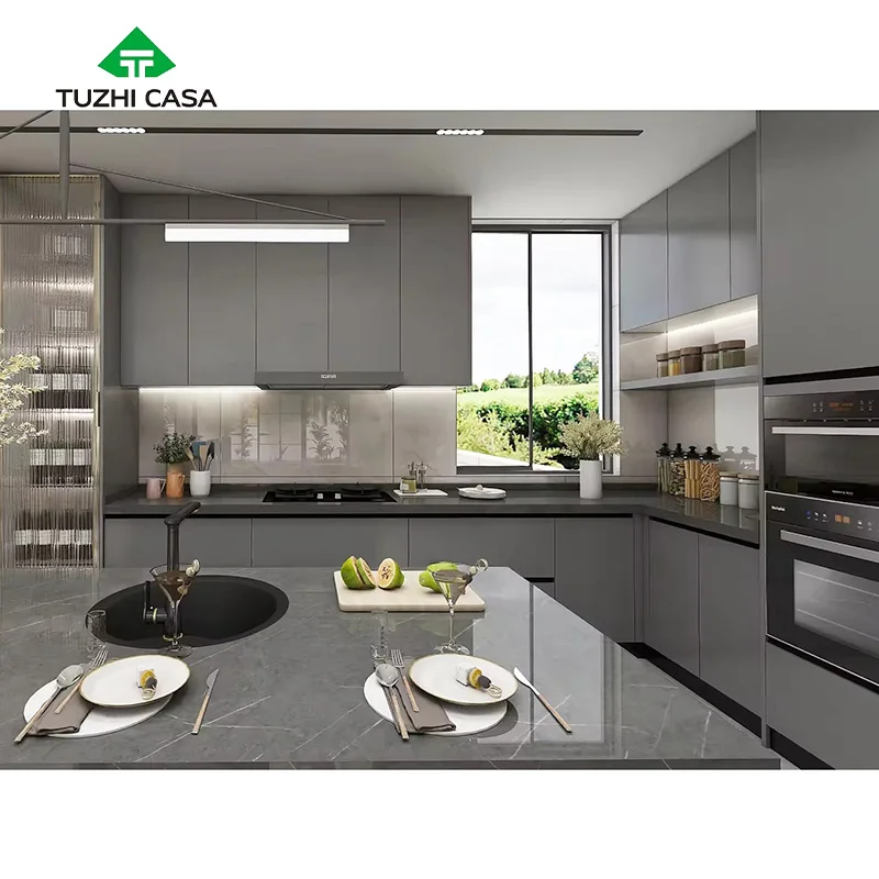 TUZHI CASA купить Китай osb кухонная мебель шкафы завод дешевый набор завершенный кухонный шкаф