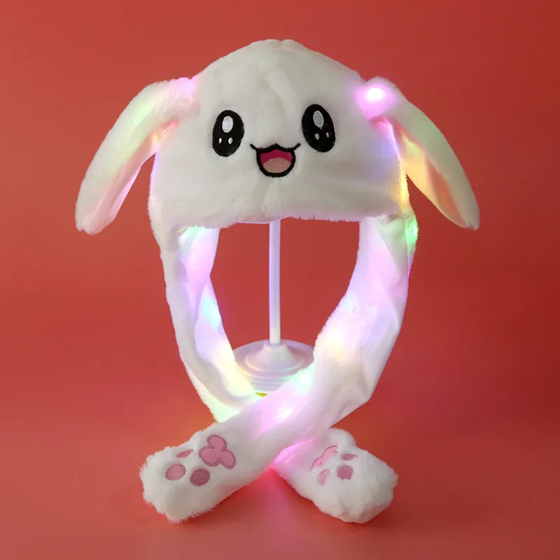 Wholesale Winter Women LED Cute Animal Moving Ears Rabbit Hat Fun Rabbit Plush Luminous Rabbit Hat