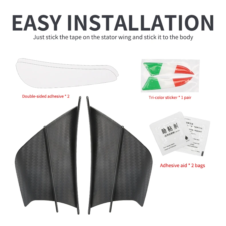 Universal For Yamaha Suzuki Kawasaki Honda H2/H2R Scooter Motorcycle Winglet Aerodynamic Wing Kit Spoiler