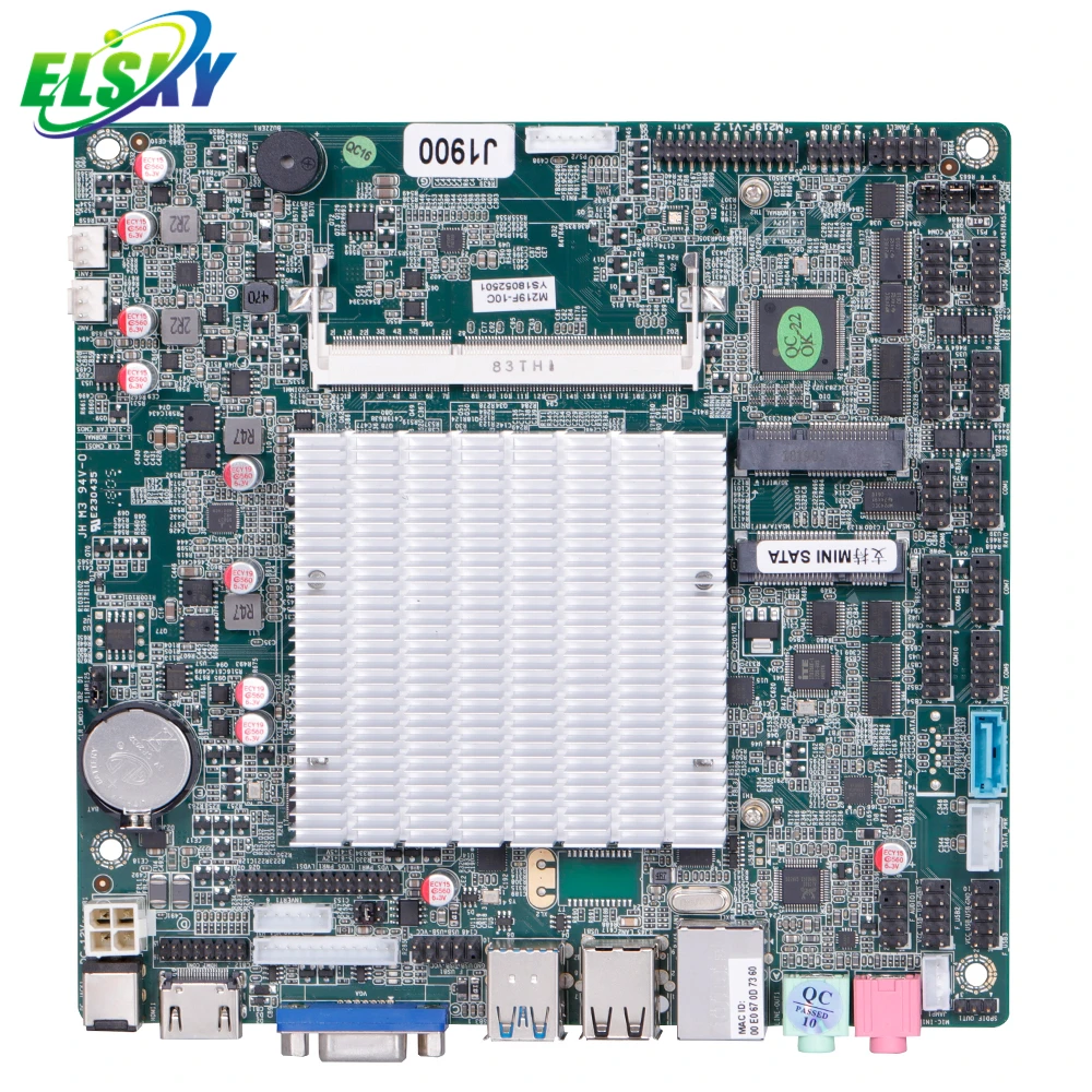 ELSKY Mini-ITX mini pc board with CPU Option RS232/422/485 VGA HD_MI LVDS M229F