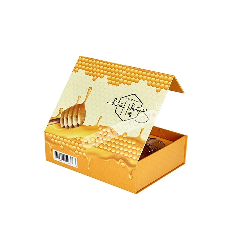 Eco Friendly Paper Royal VIP Deep Tea and True Honey Bee 2 bottle Jar Gift Set Cardboard Packaging Boxes Boite Pour Miel