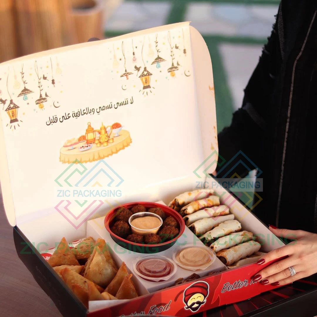 Custom Logo Middle East Takeaway For Hot Food Empanadas Crispy Samosa Box For Sharing Family Snacks Packaging Box