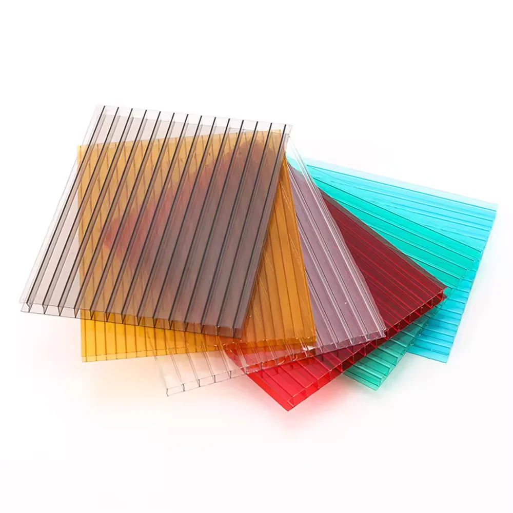 twin wall triple wall four wall uv coating polycarbonate hollow sheet greenhouse roof panels roofing sheet