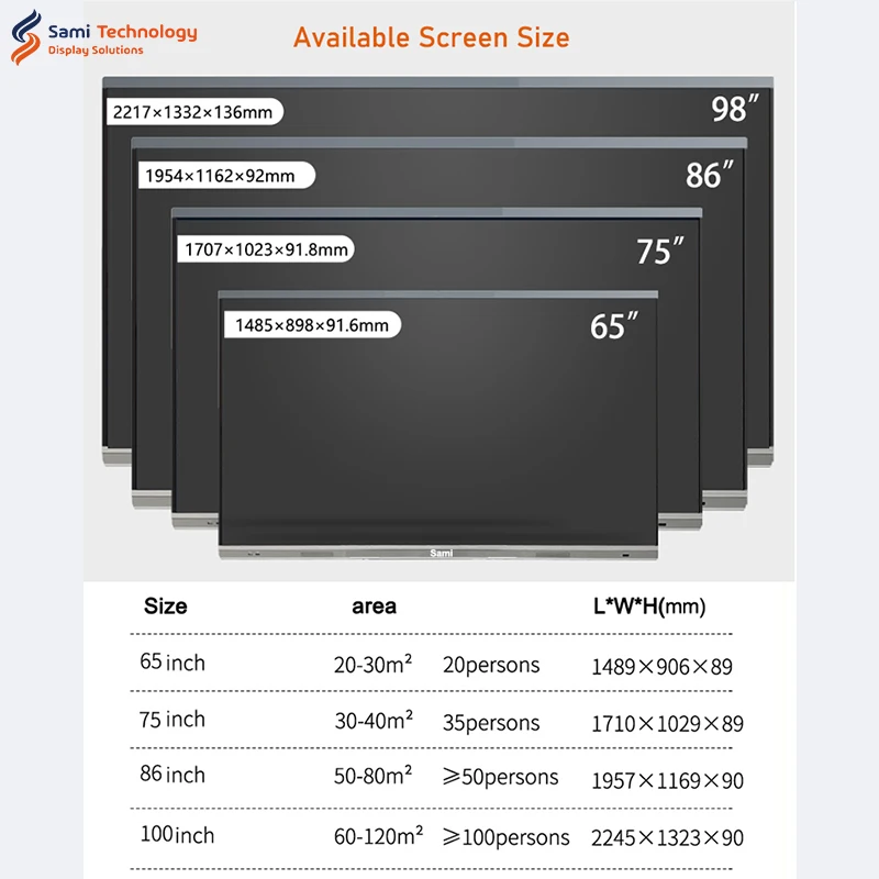 Пользовательская 4K 65 75 86 96 дюймов Hd сенсорный экран TV школьная электронная обучающая доска белая ЖК Интерактивная умная плоская панель