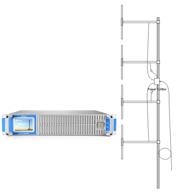 FMUSER FSN-600W 600 Вт FM вещания передатчика оборудование + 4 bay дипольная антенна yagi для радиостанции укомплектованный
