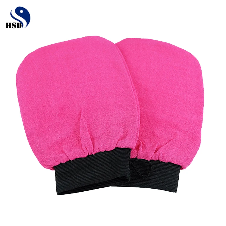 Good Quality Exfoliator Tool 100% Viscose Round Bath Exfoliating Gloves Spray Tan Eraser Bathing Moroccan Exfoliating Mitt