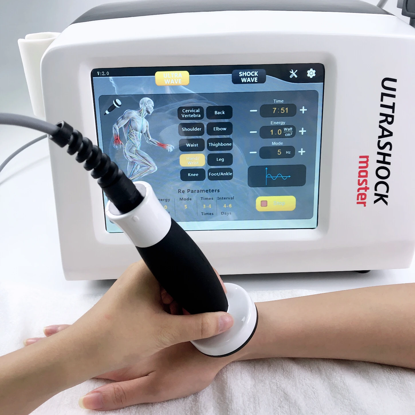 Hot sale  2 in 1 pneumatic ultrasound shock wave therapy machine for pain relief shockwave