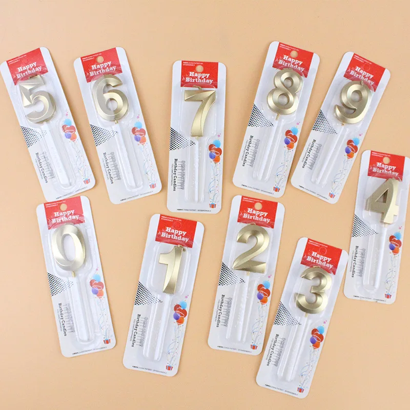 Amazing Handmade Wax Golden Pink Matte Blister Packed Numeral Digital Candles