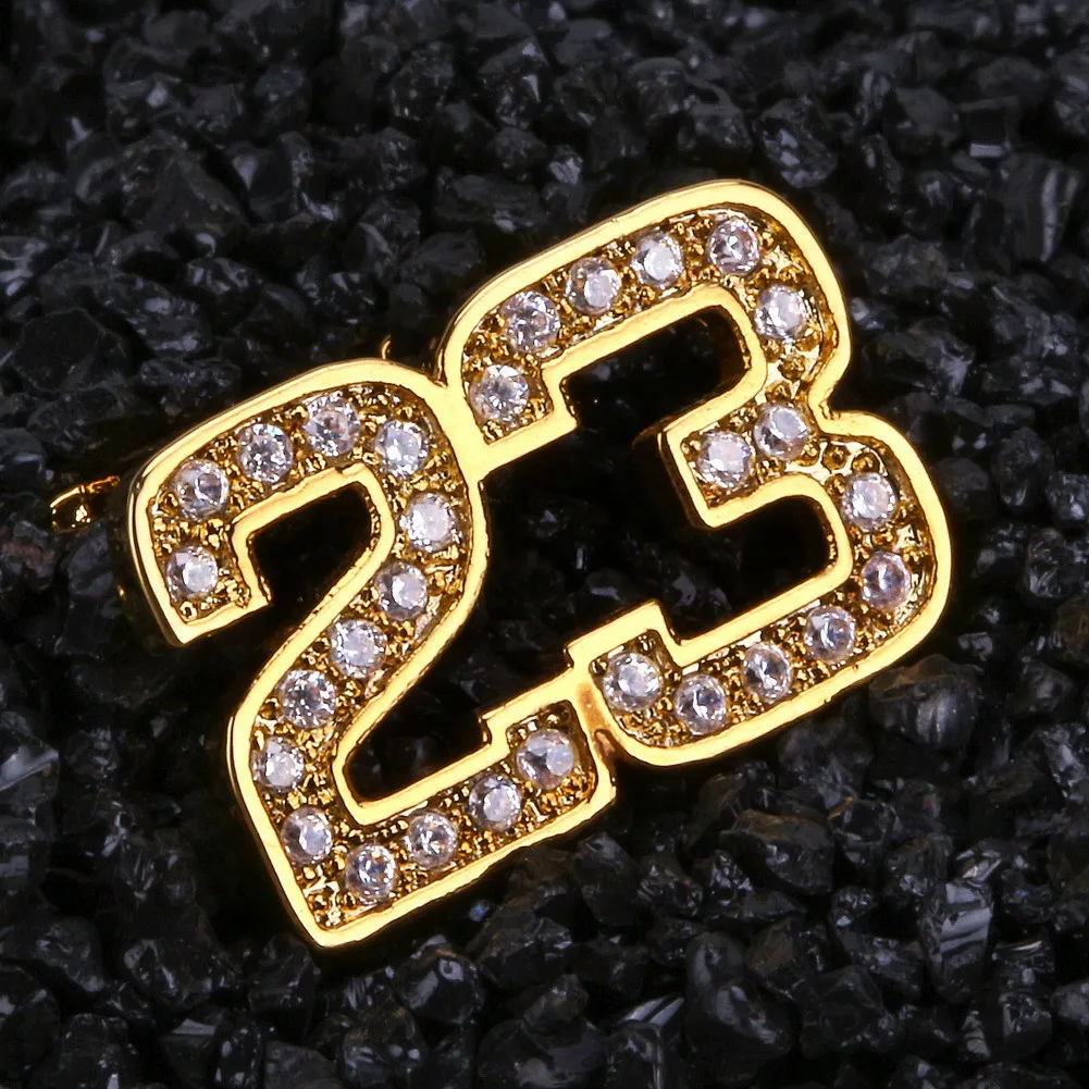 Copper Alloy Dental Part Number 23 Jewelry Gold Zircon Double Teeth Grills Hip Hop Ice Out Grillz For Teeth