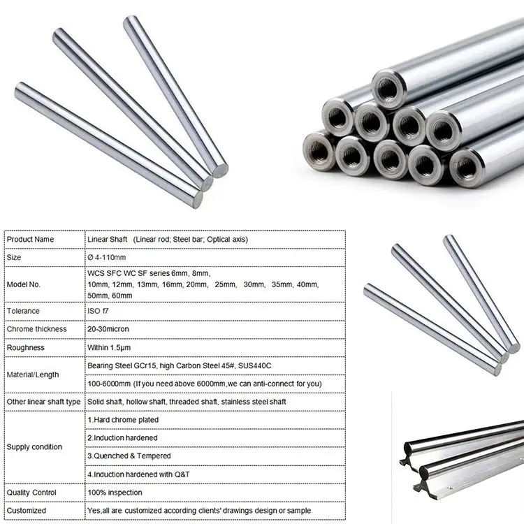 Linear Shaft Phoenix Rod bar for linear bearing with keyway