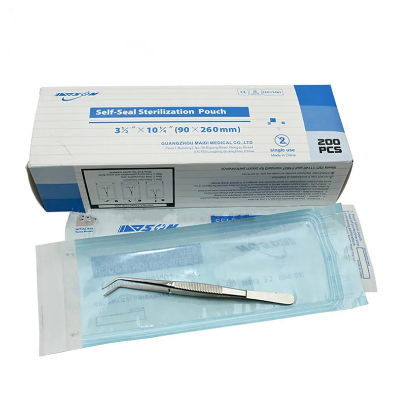 Dental Sterilization Self Sealing Transparent Medical Packaging Pouch