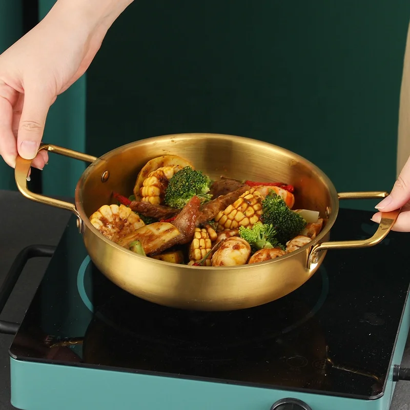 Korean style multi-function stainless steel seafood boil pot restaurant seafood pot non stick sauce pot