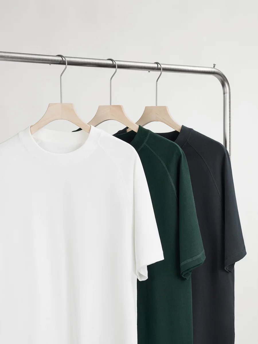 Custom logo high gsm 300gsm raglan sleeve boxy t shirt 100% cotton blank plain heavyweight digital print tshirt for men