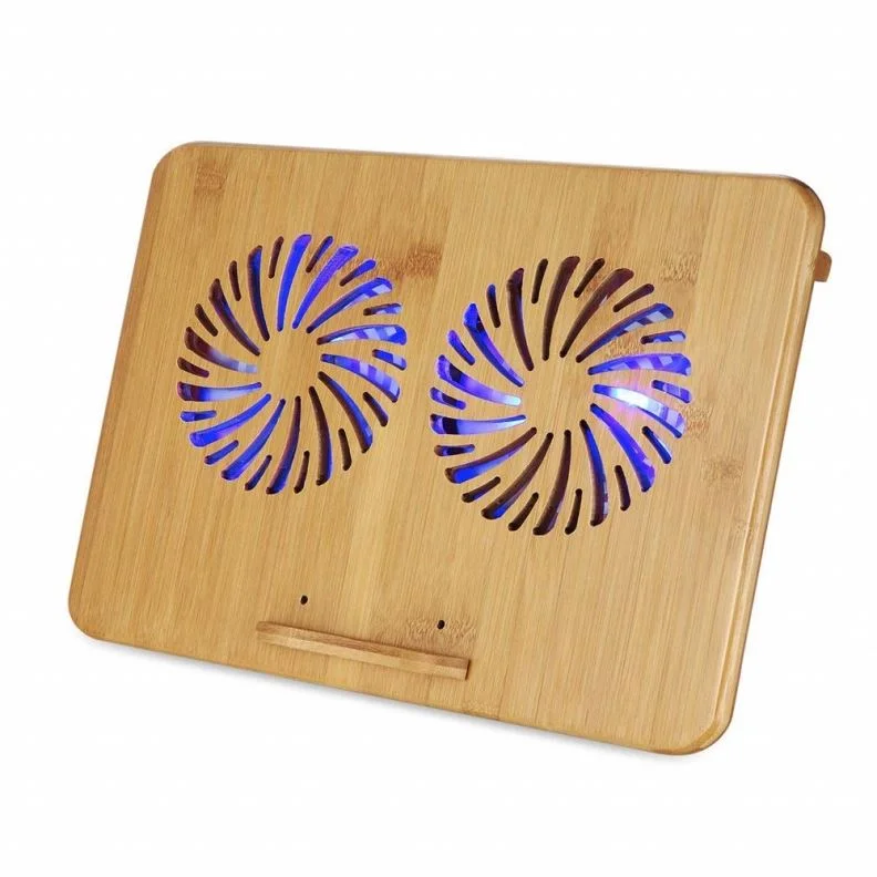 New Eco-friendly Product For 14 15.6 17 Inch Laptop Cooling Fan Adjustable Ergonomic Design Two Usb Port Laptop Stand Bamboo