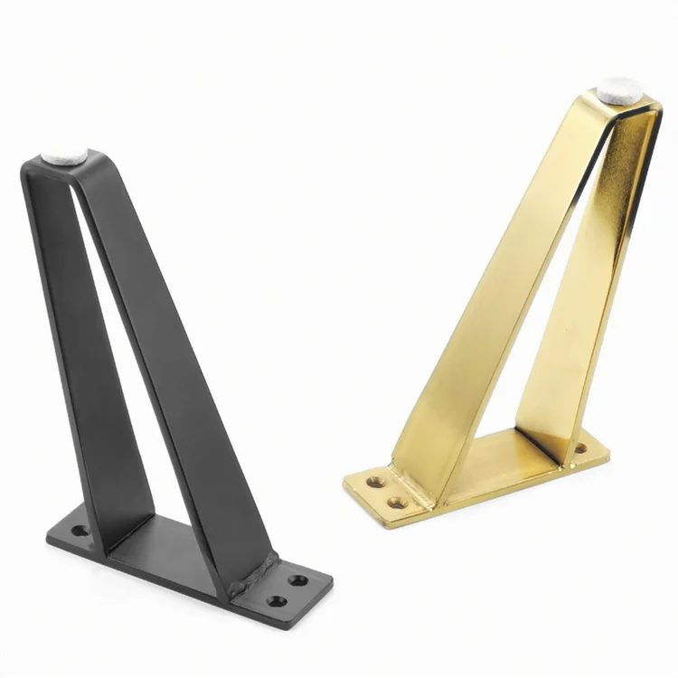 Modern Decoration steel Angled Metal Furniture Leg Rubber Feet Metal Furniture Sofa Legs