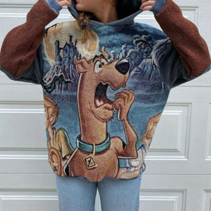 Hoodie Suppliers 2024 Custom Made Jacquard Woven Anime Tapestry Hoodie Men