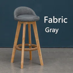 Wholesale Modern Solid Wood Bar Chair Wooden High Bar Stool with Fabric Upholstery