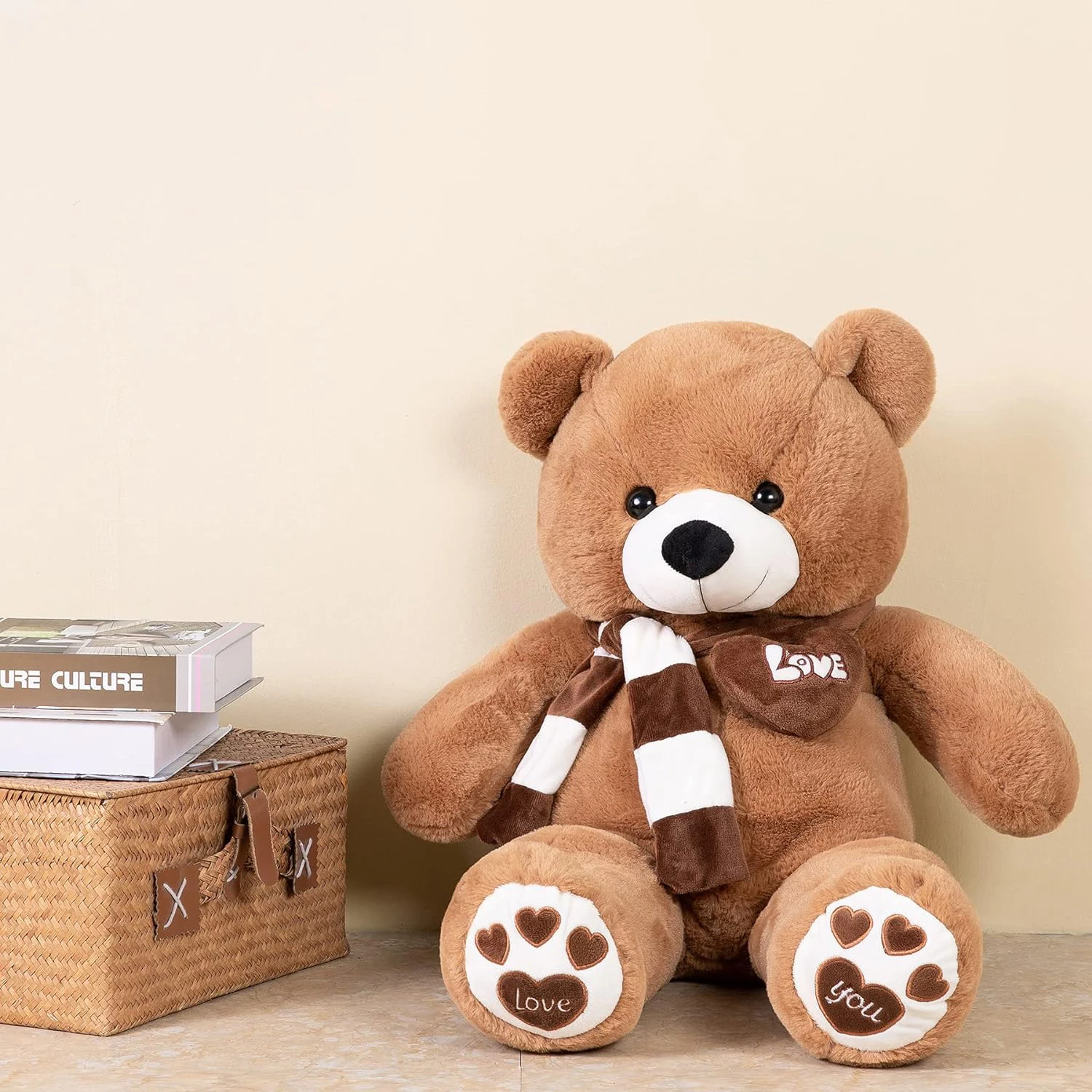 Factory Direct Giant Scarf Teddy Bear Plush Toys Soft Teddy Bear With Love Popular Birthday Valentine Gifts For Lover Friend