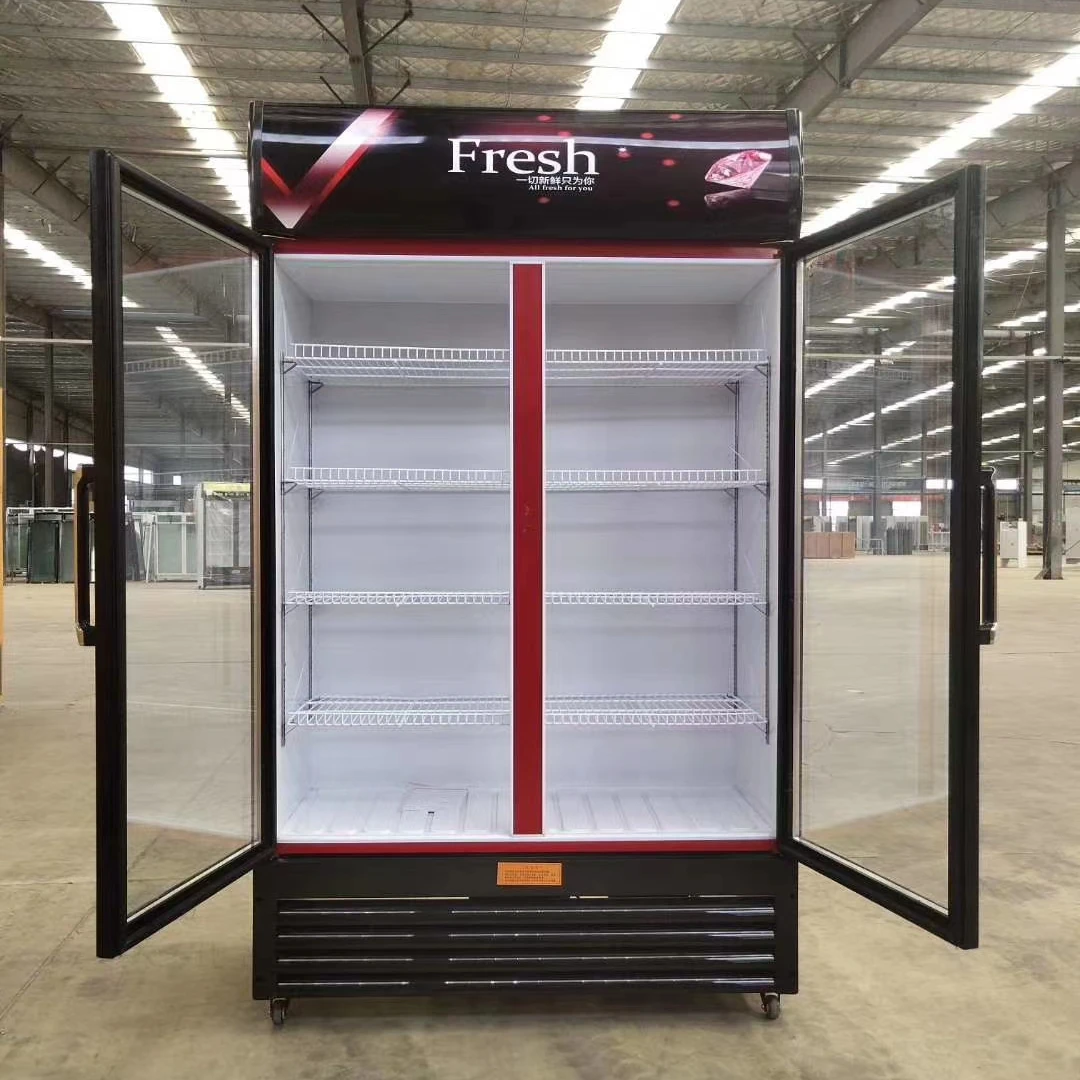 
high quality deep freezer glass door refrigerator cola 
