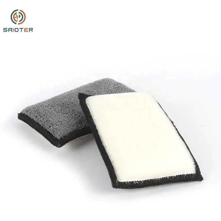 Microfiber Cloth Interior Scrubbing Sponge Block Scrub Car Interior Cleaning Towel For Leather And Instrument