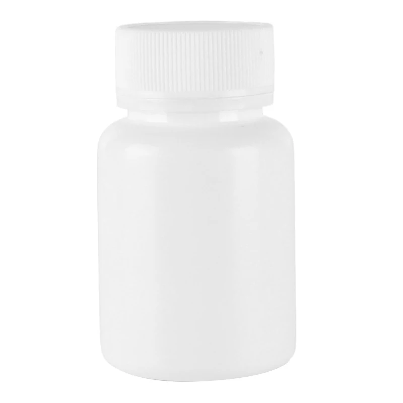40g Small White Plastic Empty Refillable Container Bottles Storage Holder Dispenser Organizer with Screw Cap for Solid Powder